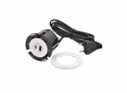 Legrand - Incara™ Disq 60 - Zapuštěná nabíječka USB A+C, bílá, 2m
