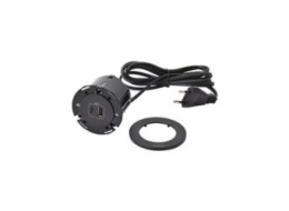 Legrand - Incara™ Disq 60 - Zapuštěná nabíječka USB A+C, černá, 2m