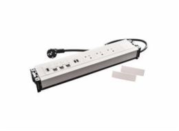 Legrand - Incara™ Multilink - Modular. zapuštěný blok do sádrokartónu bílý: 2x2P+T/USBA+C (15W)/RJ45 Cat6/HDMI, kabel 2m