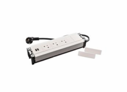 Legrand - Incara™ Multilink - Modular. zapuštěný blok do sádrokartónu bílý: 3x2P+T/USB A+C (15W), kabel 2m