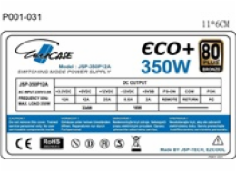 Eurocase Eco+ 350W ECO350 EUROCASE zdroj 350W Eco+, 120mm, 80+ Bronze, ATX