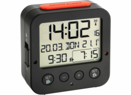 TFA 60.2528.01 Bingo black Digital RC Alarm Clock w. Temper