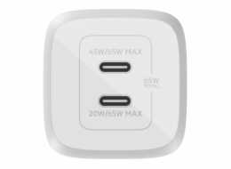 Belkin Dual Charger  65W PD USB-C, white PPS-Tech.WCH013vfWH