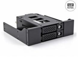 Delock Mobilní přihrádka s úzkou zásuvkou pro 2 x SSD NVMe U.2 rozměru 2.5” s rámem rozměru 5.25”