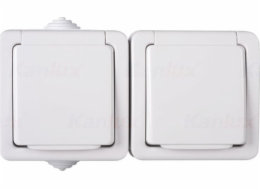 Tekno Double Hermetic Nest s kontaktní ochranou 16a 250V White IP54 33497