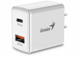 GENIUS nabíječka PD-20AC, 20W, rychlé nabíjení, USB-C PD3.0, USB-A QC3.0, bílá