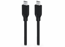 GENIUS nabíjecí kabel ACC-C2CC-3A, 100cm, USB-C na USB-C, 3A, PD60W, opletený, černý