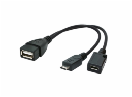 KABEL USB MICRO AF-BM + (F) USB 2.0 OTG 15CM