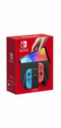 Nintendo Switch console with neon red&blue Joy-Con