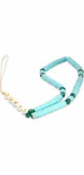 Guess Poutko na Telefon Heishi Beads Blue Guess phone charm je stylový, praktický a skvělý doplněk k vašemu pouzdru na telefon. Můžete si jej pověsit na zápěstí, abyste zabránili náhodnému pádu telef
