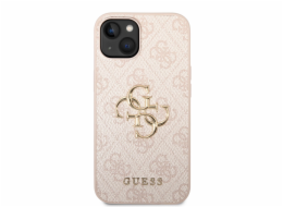 Guess PU 4G Metal Logo Zadní Kryt pro iPhone 14 Pink