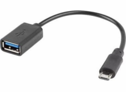 LANBERG USB Micro (M) 2.0 na USB-A(F) adaptér kabel 15CM černý OTG  