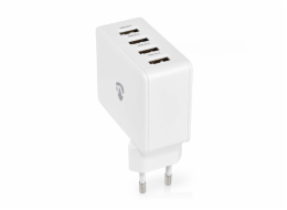 Nedis WCHAU481AWT - Síťová nabíječka | 4.8 A | 4 výstupy | USB-A | Bílá barva