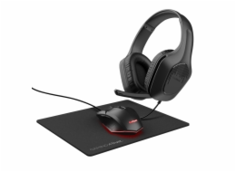 TRUST Sada sluchátka + myš + mousepad GXT 790 3v1 Gaming Bundle, černá