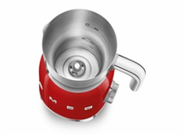 Smeg MFF11RDEU napěňovač mléka, 500 W, 600 ml / 2,5 šálku, horká čokoláda / mléko, lehká pěna, červená