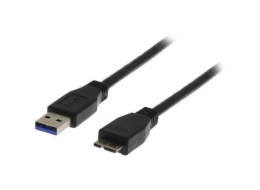 DELTACO USB3-010S, Kabel, USB 3.0 Type A/Micro B