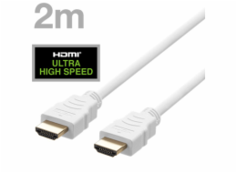 DELTACO Kabel HDMI 2.1 M/M 2m, 8K Ultra High, bílý