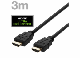 DELTACO Kabel HDMI 2.1 M/M 3m, 8K Ultra High, černý