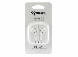 SBOX iEP-204W, Sluchátka do uší s mikr. Bílé