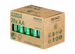 DELTACO ULTIMATE, Baterie alkalické AA, LR06 20ks