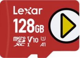 Lexar paměťová karta 128GB PLAY microSDXC UHS-I cards, čtení 150MB/s C10 A1 V10 U1