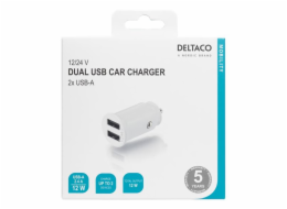 DELTACO USB-CAR125, Autonabíječka 2x USB 2.0, bi