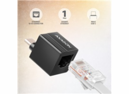 Axagon ADE-MINIC AXAGON ADE-MINIC USB-C 3.2 Gen 1 - Gigabit Ethernet MINI síťová karta, Realtek 8153, auto instal, černá