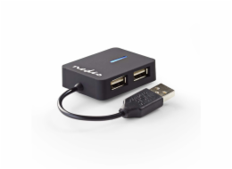 Nedis CCGB64250BK01 - USB hub| 1x USB-C™ | 3x USB A Zásuvka | 5 Portů | USB 3.2 Gen 1 | Napájení z USB | 5 Gbps | SD & M