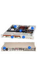SUPERMICRO 1U chassis 2x 3,5" HS SAS/SATA, bez zdroje