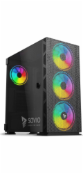 SAVIO PC skříně Raptor X1 ARGB Glass/Mesh Černá