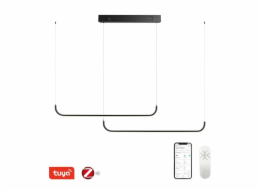 IMMAX NEO PATTINI Smart závěsné svítidlo dvojité 160-280cm, 53W, 3640lm černé Zigbee 3.0, TUYA