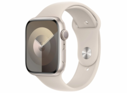 Apple Watch Series 9 45mm Hvězdně bílý hliník s hvězdně bílým sportovním řemínkem M/L