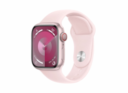 Hodinky Apple Watch Series 9 GPS + Cellular, 41mm Pink Aluminium Case with Light Pink Sport Band - S/M
