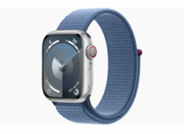 Hodinky Apple Watch Series 9 GPS + Cellular, 45mm Silver Aluminium Case with Winter Blue Sport Loop