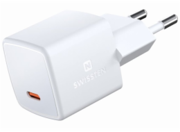 Nabíječka cestovní SWISSTEN GaN USB-C (PD), 33W, bílá