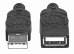 Manhattan USB kabel, USB 2.0, Male na Female, 480 Mbps, 1m, černá