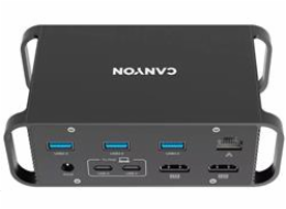 CANYON replikátor portů DS-95 14v1,4xUSB-C PD 18W,2xHDMI (4K@60Hz),2xUSB-A 3.0,2xUSB-A 2.0, RJ45 Gb,card reader,3.5mm 