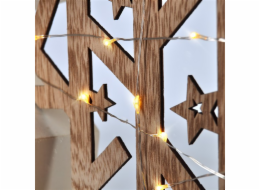 Solight LED vánoční hvězda, přírodní dřevo 2 x AA , teplá bílá