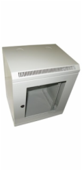 XtendLan 10" nástěnný rozvaděč 9U 350x140, nosnost 50 kg, dveře z plexiskla, svařovaný, šedý