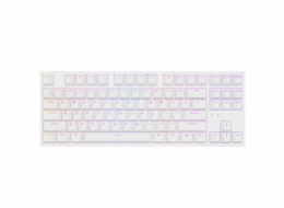 Genesis herní mechanická klávesnice THOR 404/RGB/Gateron Yellow Pro/Drátová USB/US layout/Bílá