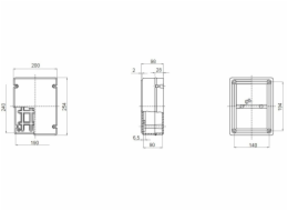 Krabice Gewiss GW44208 240x190x90 IP56 hladká, šroubové víko nízké