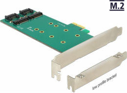 DeLOCK PCIe x1 > 2 x M.2 Key B Low Profi