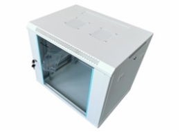 XtendLan 19" nástěnný rozvaděč 12U 600x450, nosnost 60 kg, skleněné dveře, rozložený, šedý