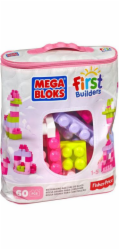 Mega Bloks First Builders - Růžová taška 60 kusů (DCH54)
