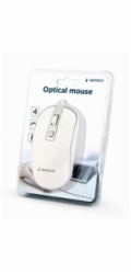 GEMBIRD myš MUS-4B-06-WS, drátová, optická, USB, bílá/stříbrná