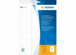 Herma Adresní nálepky na psací stroje, bílé, 420 kusů (4431)
