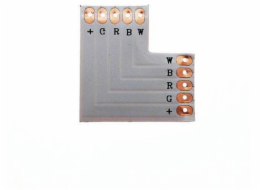 Premium Lux LED rohový konektor PCB T+T pro 12mm RGBW LED pásek 12V/24V DC max 3A (LUX05536)