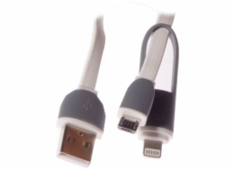 Libox micro USB + lightning adaptér USB kabel, 2A, 1m (LB0066W)