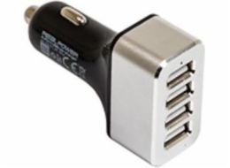 Realpower 4xUSB nabíječka Černá a stříbrná (176636)