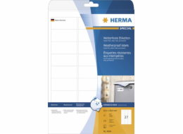 Herma Vodotěsné samolepicí etikety 4864, A4, 63,5 x 29,6 mm, bílá, voděodolná matná fólie, 270 ks (4864)